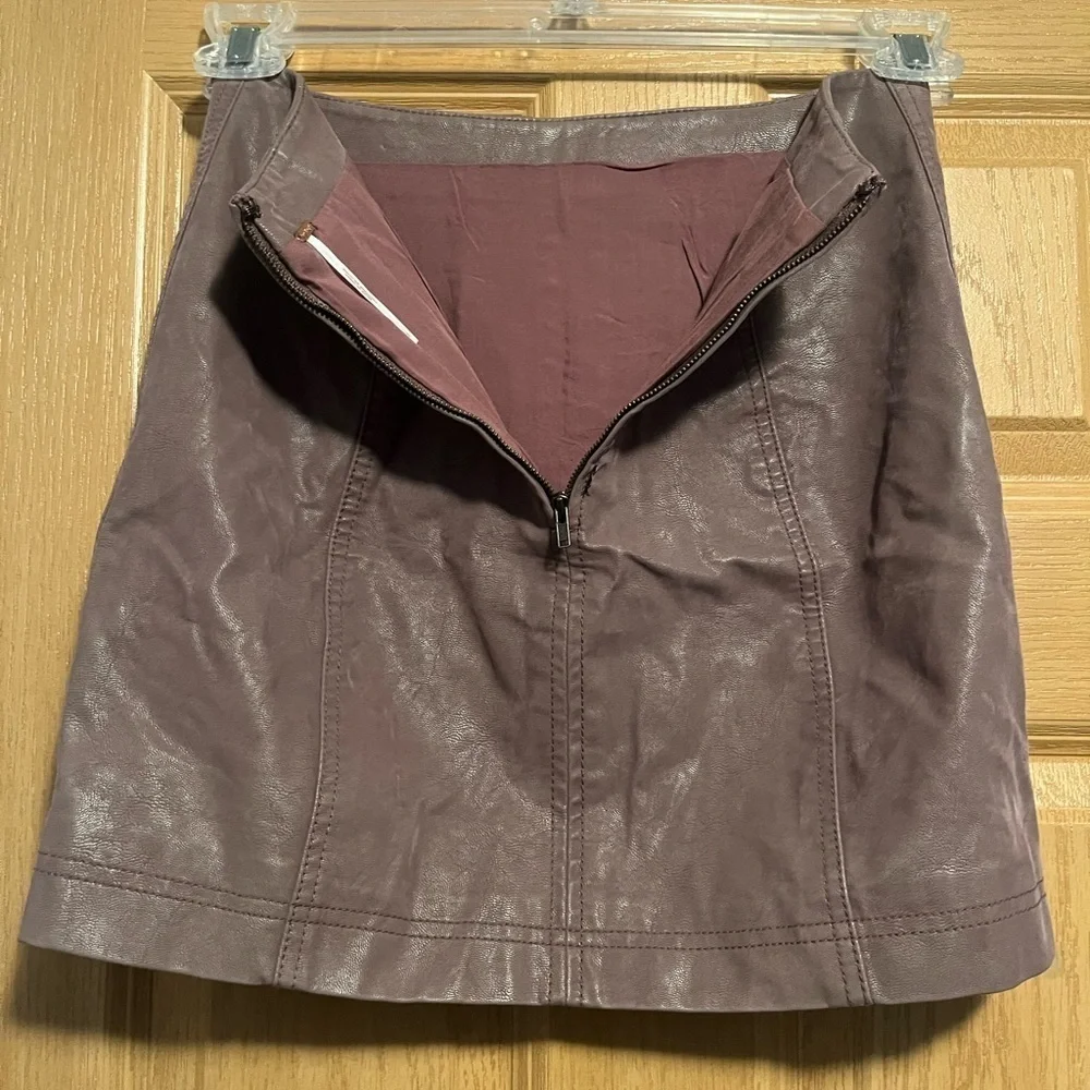 Free People Modern Femme Faux Suede Mini Skirt Taupe Size 0